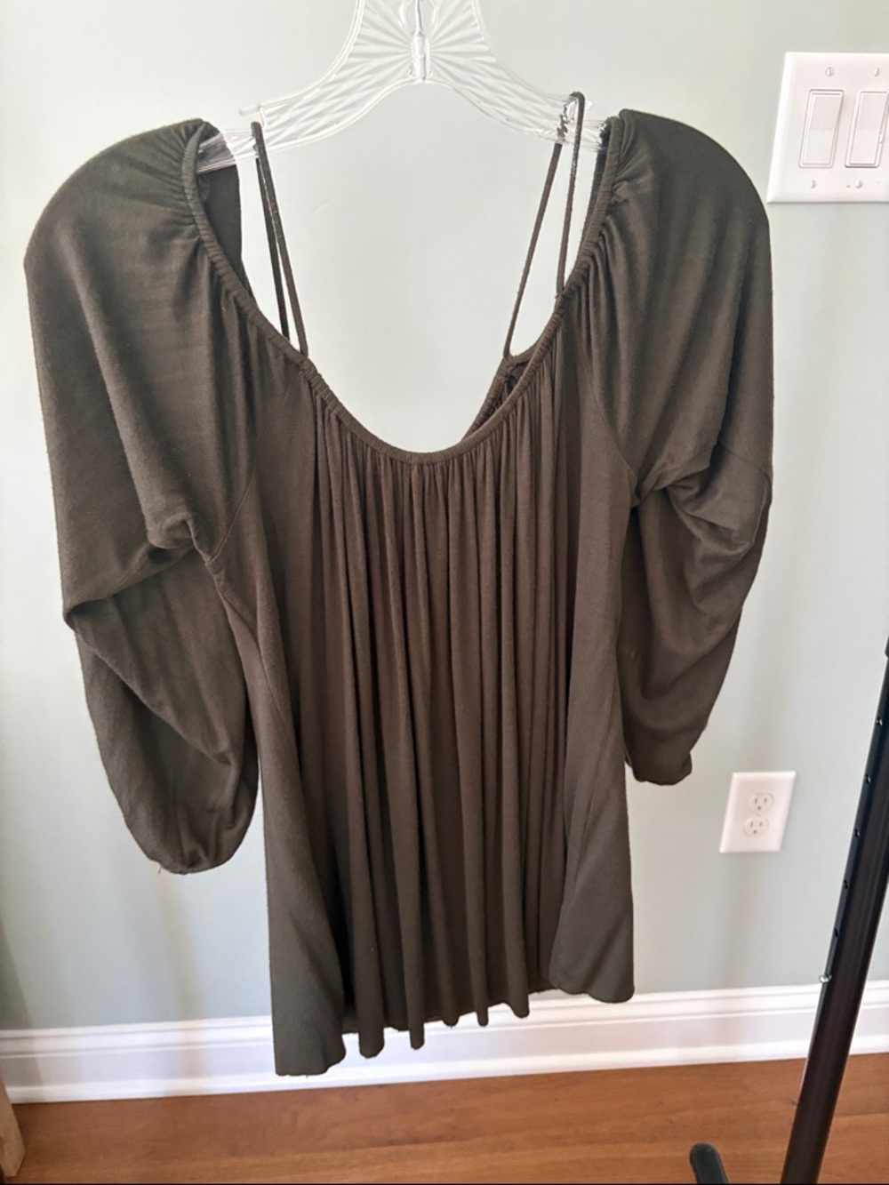 Bailey 44 Olive Green Smocked Neckline Top